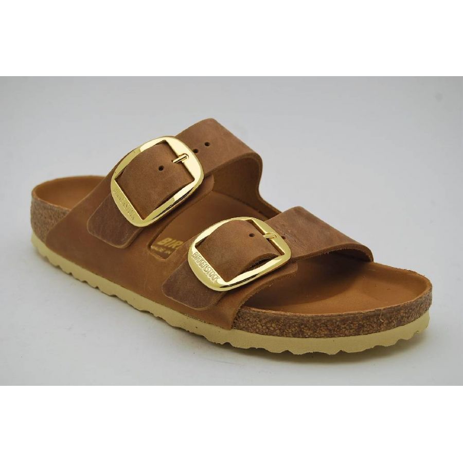 BIRKENSTOCK cognac BIG BUCKLE