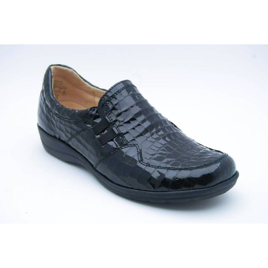 CAPRICE svart croco BRED LÄST