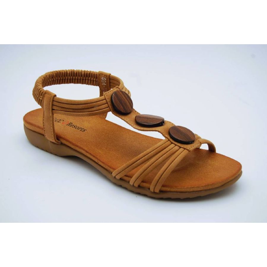 CC RESORT tan sandal knappar