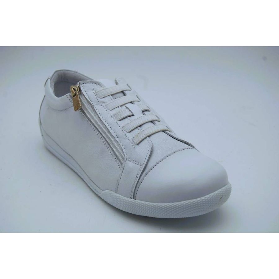 CHARLOTTE vit sneaker dragkedja