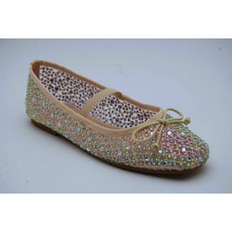 DONNA GIRL nude glitter ballerina