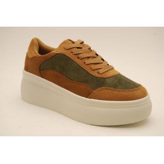 DUFFY brun/grön sneaker