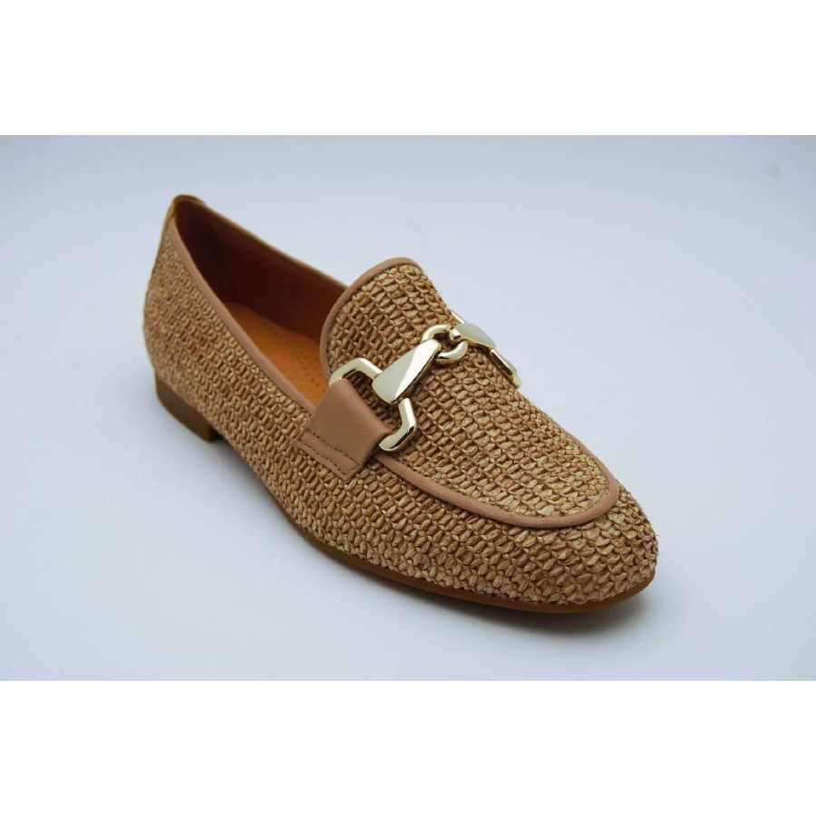 GABOR sand raffia loafer