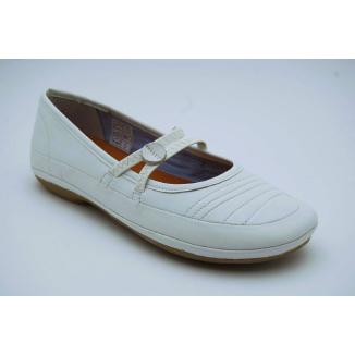 PARK WEST vit/beige ballerina
