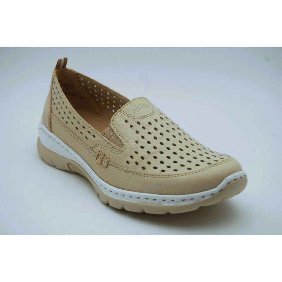 RIEKER beige slipom perforerad