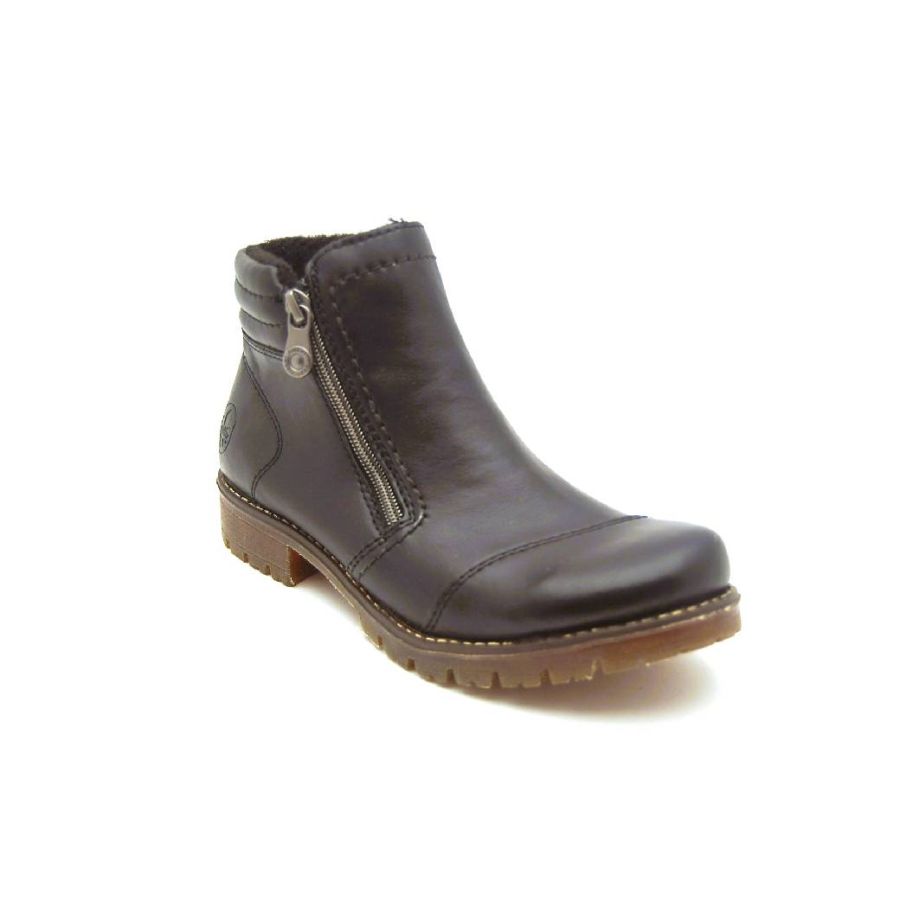 RIEKER svart boots 2 dragkedja