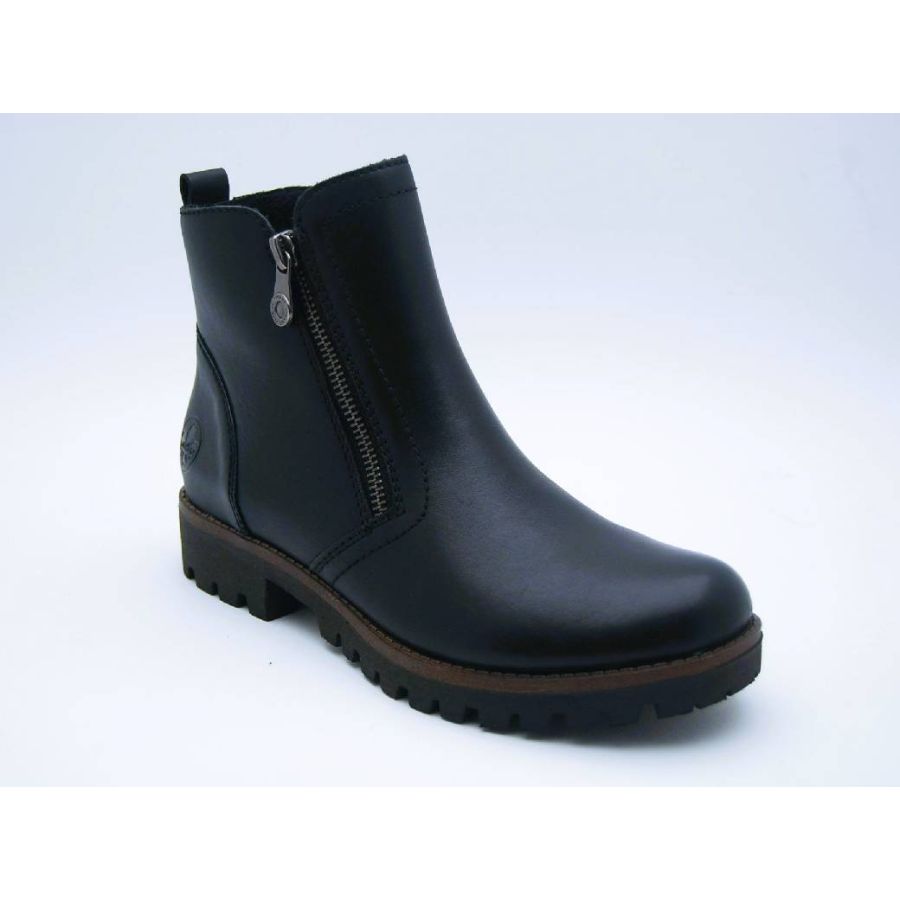 RIEKER svart boots dragkedja