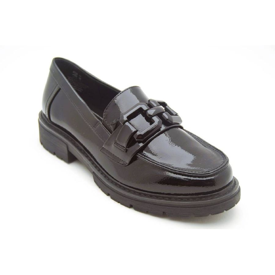 SOFTLINE svart lack loafer