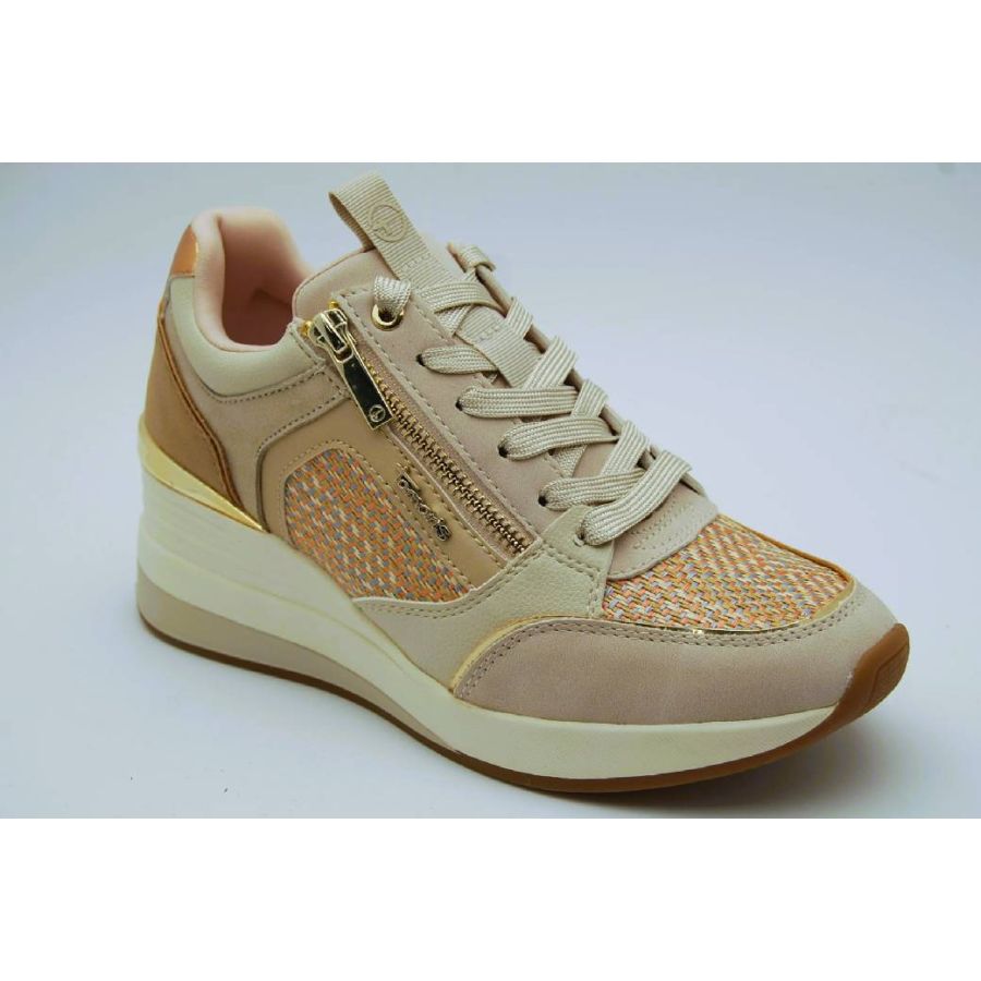 TAMARIS ivory sneaker dragkedja